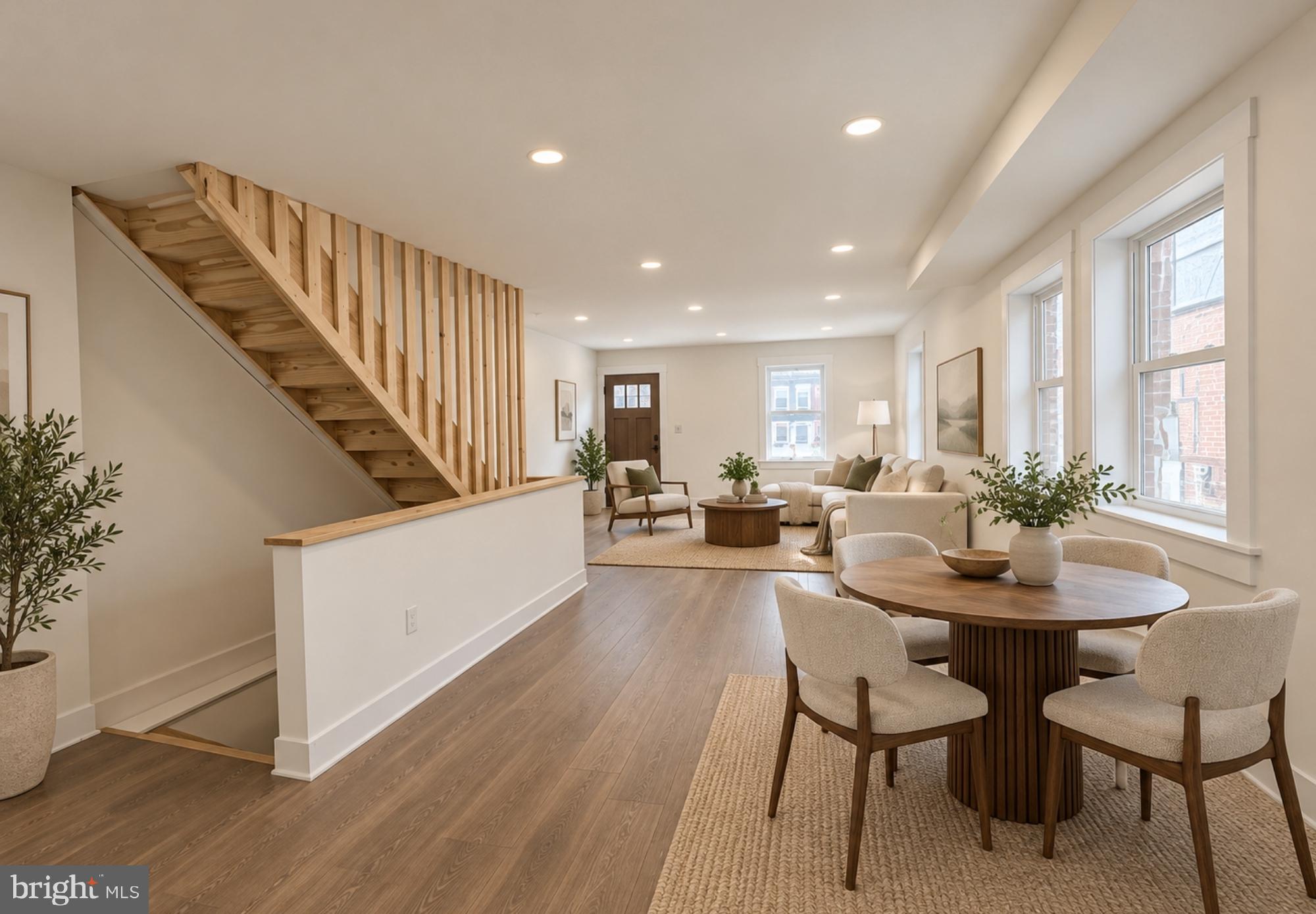 235 East County Line Road Ardmore, PA 19003 - Photo 2 of 6 Dining + Living Room - Virtually Staged