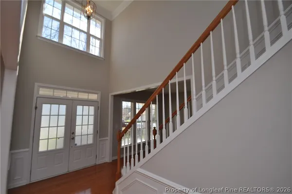 a view of an entryway with staircase