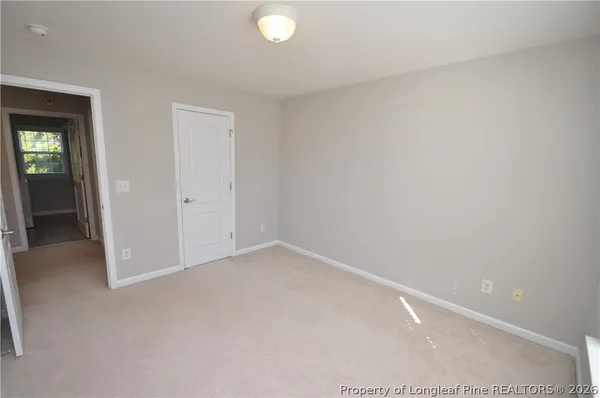 an empty room with closet