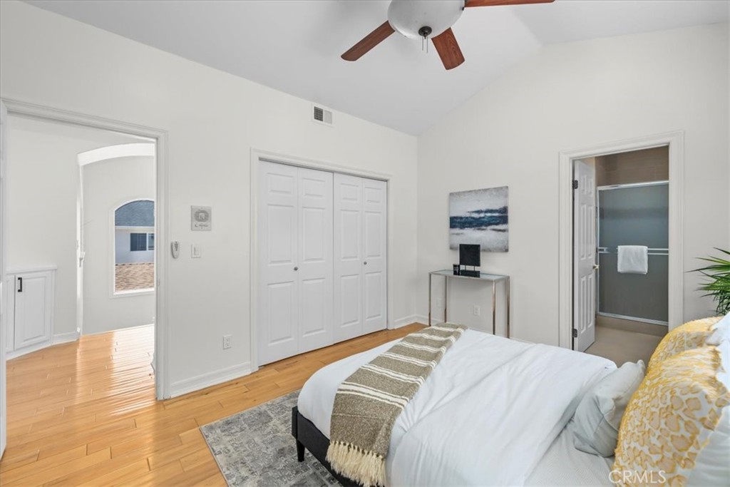 1035 Avenue D Redondo Beach, CA 90277 - Photo 51 of 66 a bedroom with a bed and wooden floor