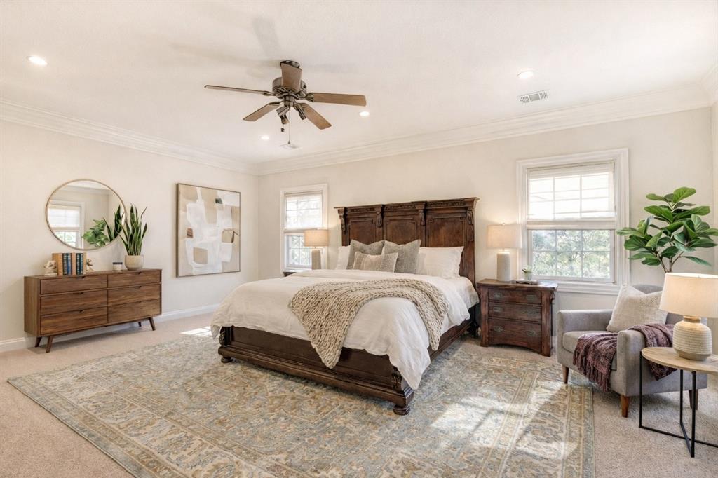 5123 Milam Street Dallas, TX 75206 - Photo 4 of 40 If you prefer a neutral wall color, here's an inspiration image of the primary bedroom in a soft alabaster white. Current color is blue, as shown in the next photograph. Ask us about painting as part of your offer!