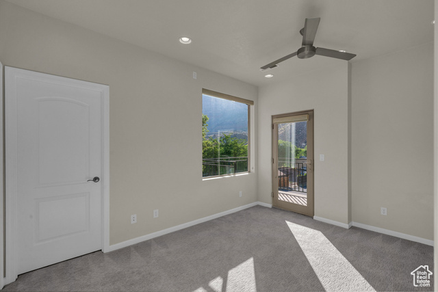 101 Chuckwalla Lane Springdale, UT 84767 - Photo 27 of 51 Empty room featuring carpet floors, recessed lighting, and ceiling fan
