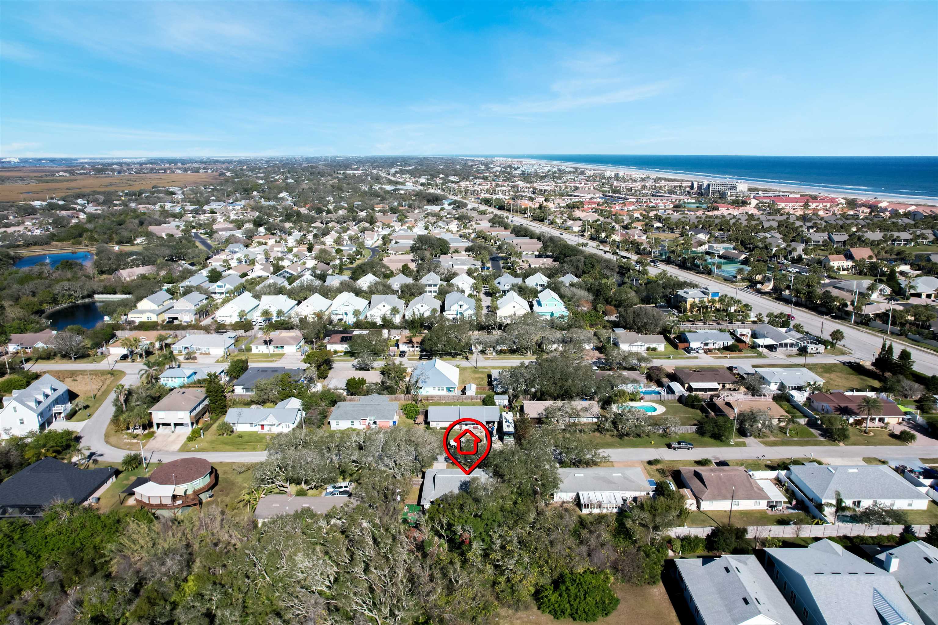 241 Tropic Way St. Augustine, FL 32080 - Photo 31 of 32 an aerial view of a city with lots of residential buildings