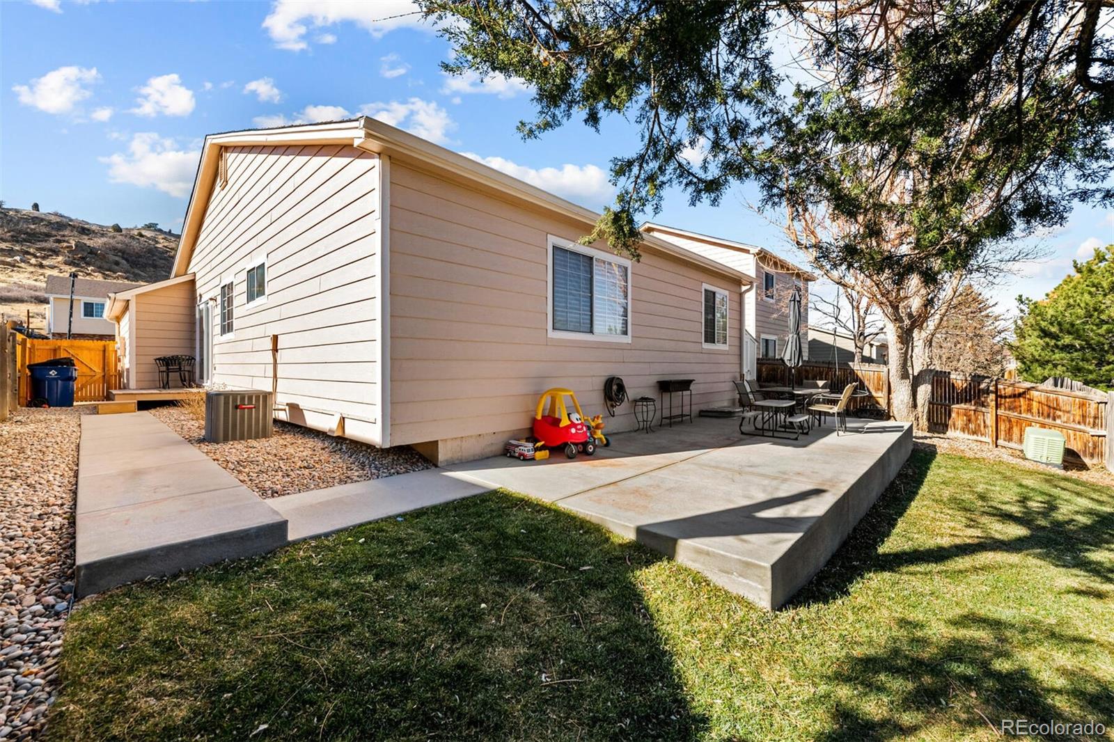 7670 Jared Way Littleton, CO 80125 - Photo 29 of 34 a view of a backyard with couches and table