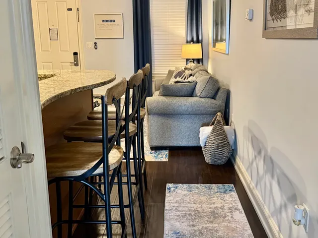 a living room with furniture