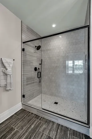 a bathroom with a shower
