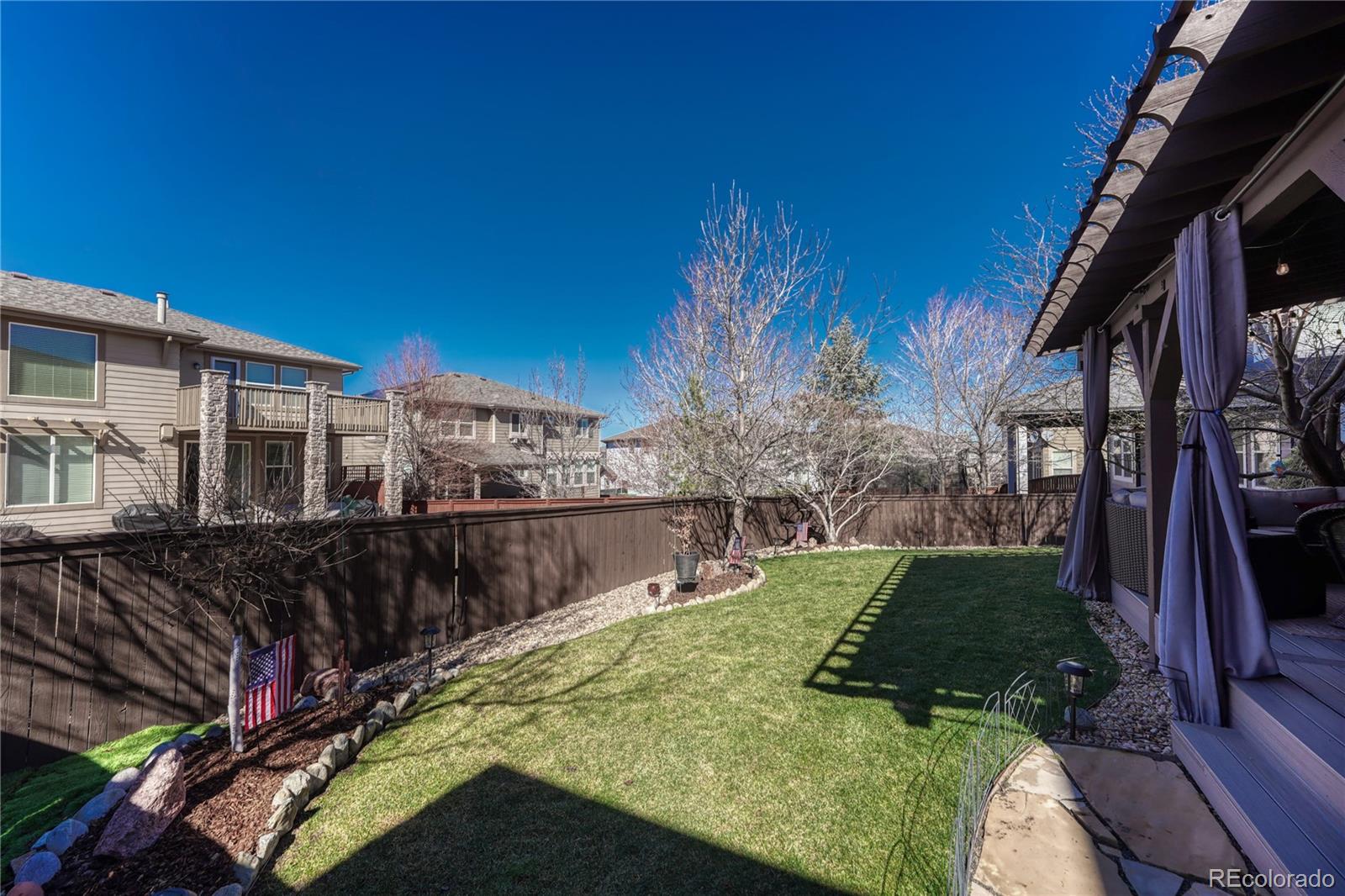 10761 Glengate Circle Highlands Ranch, CO 80130 - Photo 32 of 39 a view of a backyard with sitting area