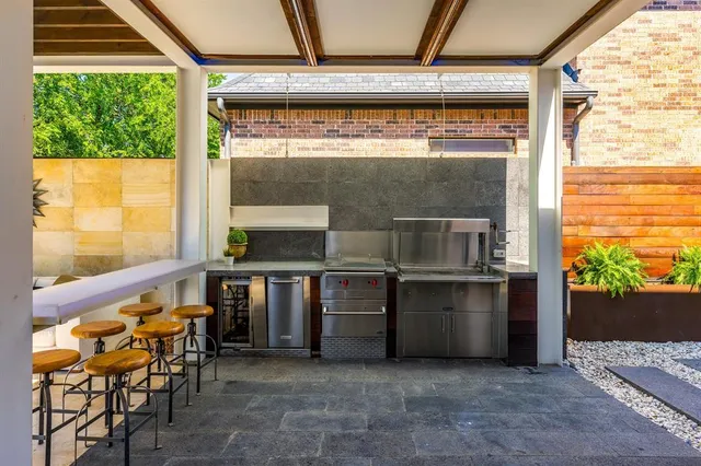 a view of an outdoor space with seating area