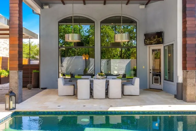 a view of living room with a garden and plants