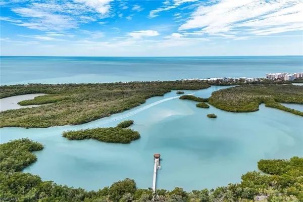 a view of a lake with a mountain