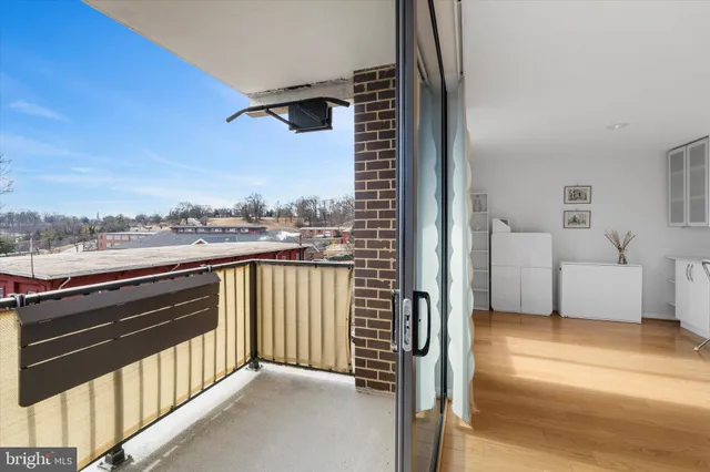 a view of balcony with city view