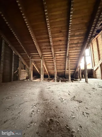 a view of wooden roof