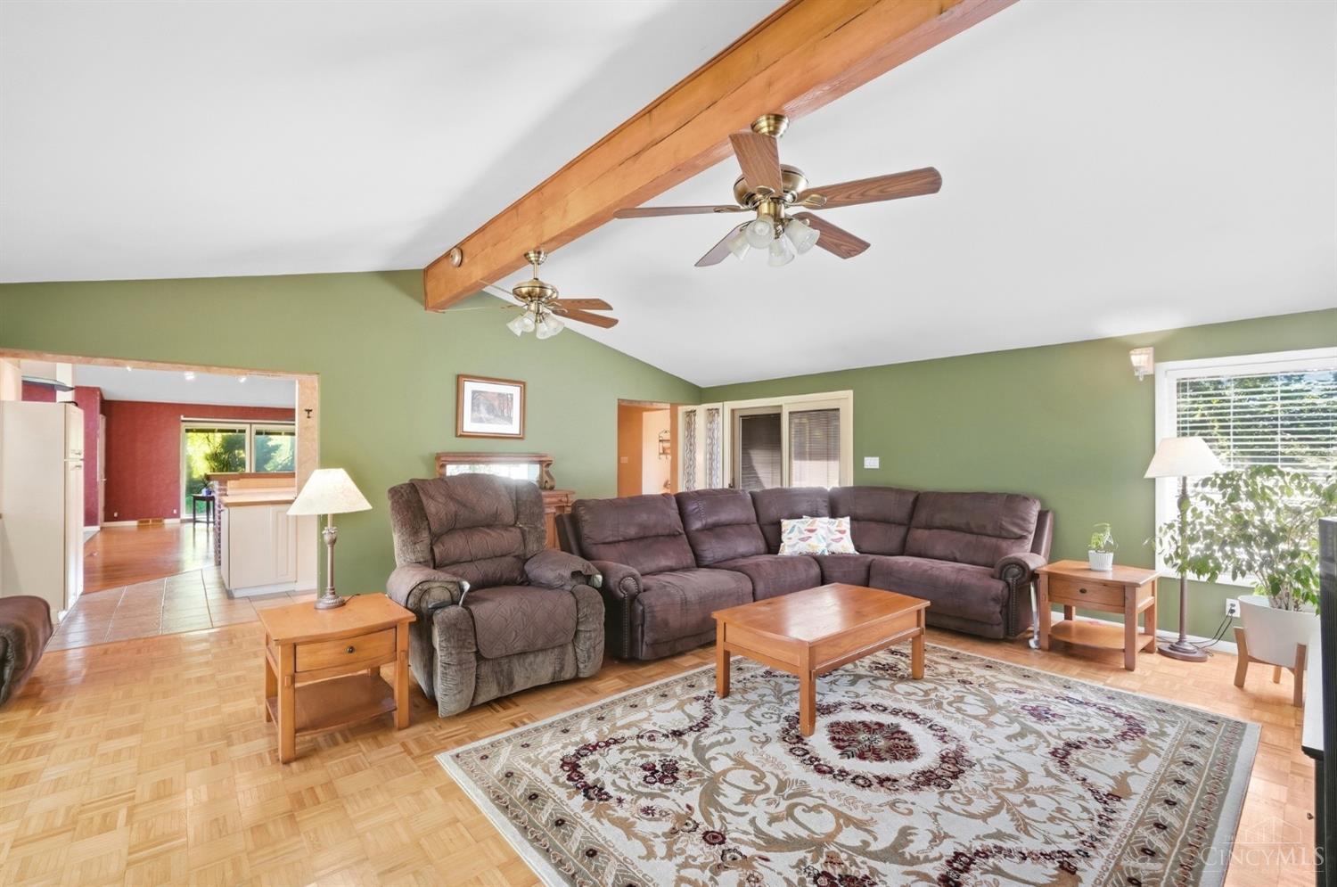 1875 Wolfangel Road Cincinnati, OH 45230 - Photo 30 of 75 The modern post and beam construction allows for another vaulted ceiling in the spacious family room. It's conveniently located off both the kitchen and the front entry.