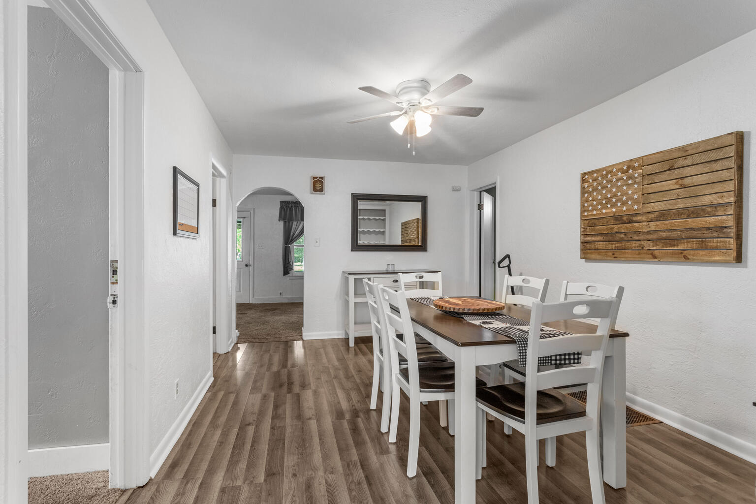 504 South West Union Street Monticello, IL 61856 - Photo 11 of 35 a view of a dining room with furniture and wooden floor