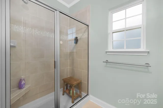 a bathroom with a shower