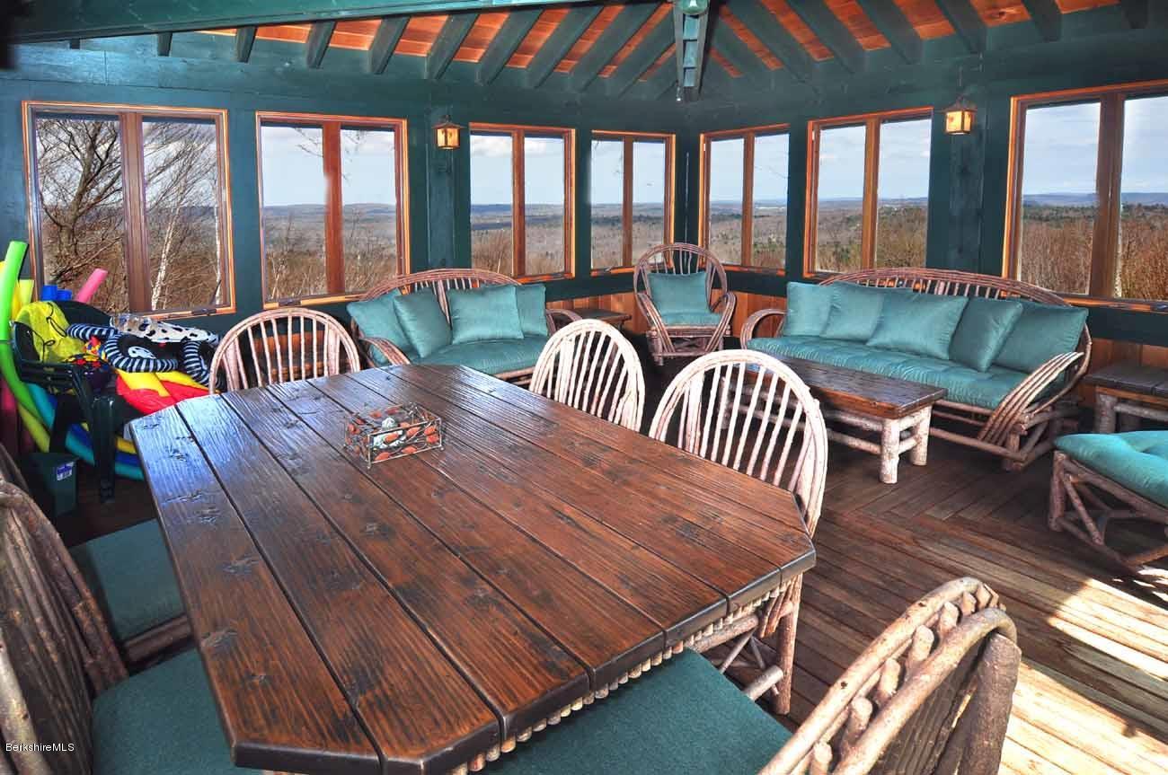 381 Leonhardt Road Becket, MA 01223 - Photo 27 of 47 a view of a patio with a table chairs and a patio