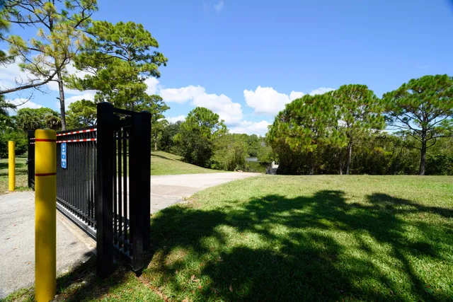 a view of yard from a tree