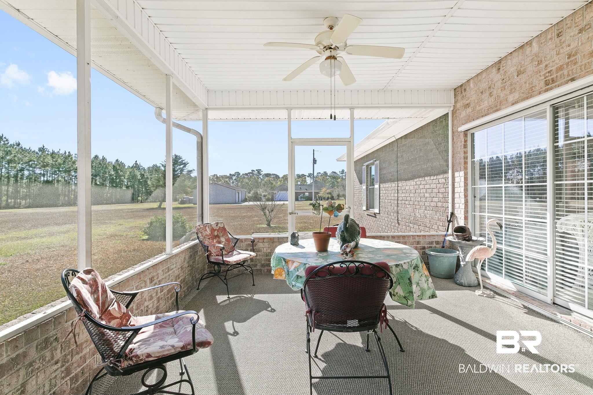 24130 Cowling Road Robertsdale, AL 36567 - Photo 46 of 71 Sunroom / solarium featuring ceiling fan