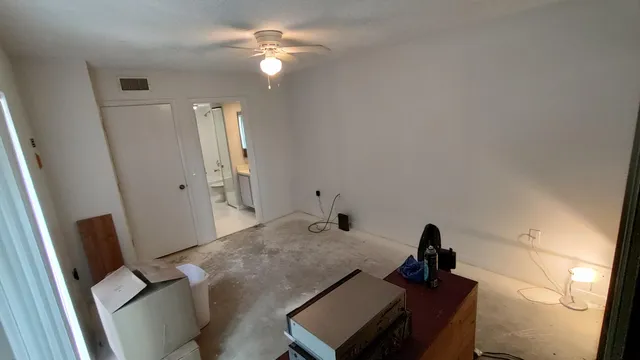 a view of a living room and hardwood floor