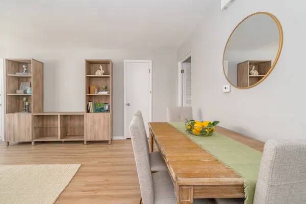 a view of a living room and a kitchen