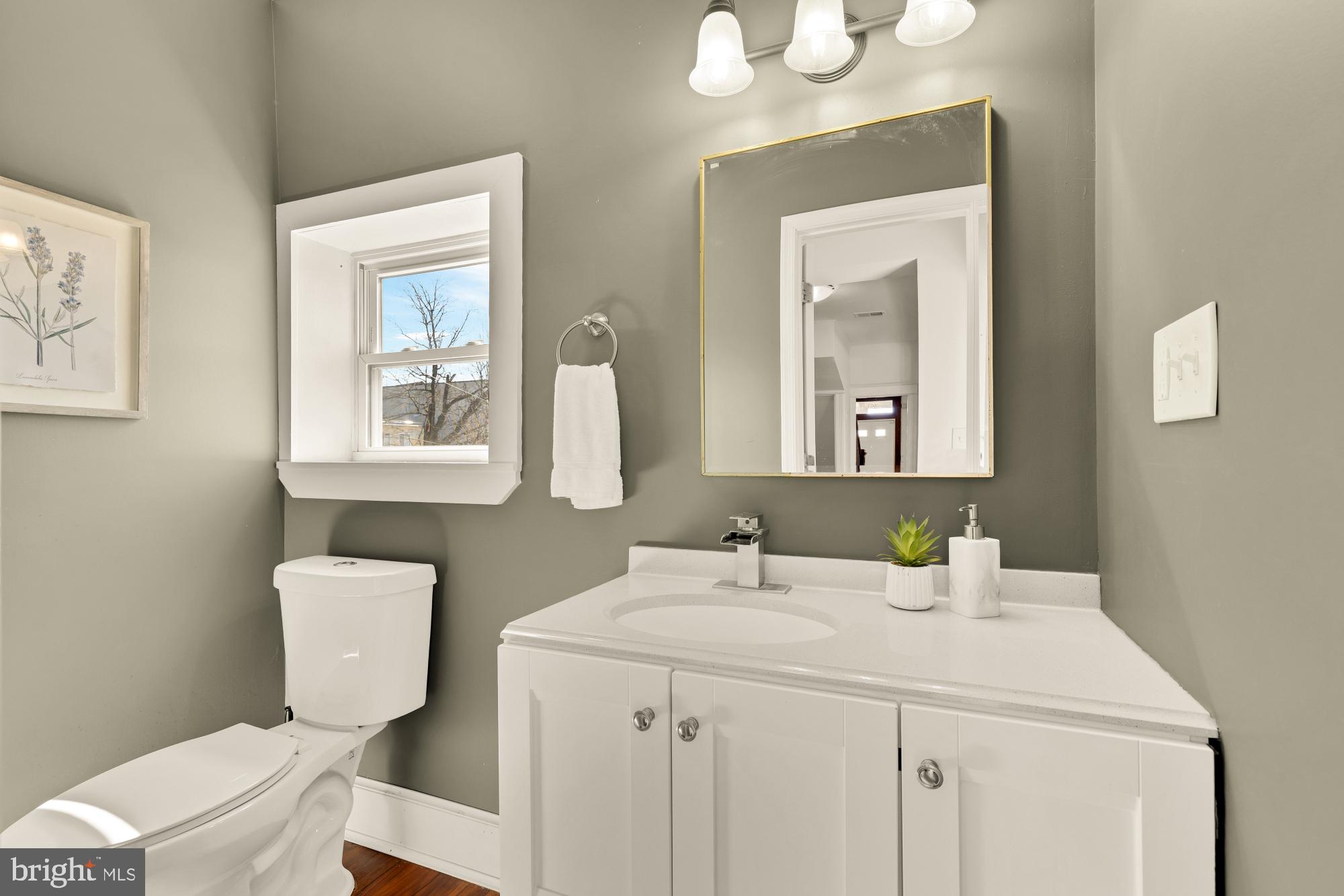 720 Webster Street Northwest Washington, DC 20011 - Photo 18 of 51 a bathroom with a toilet sink and mirror