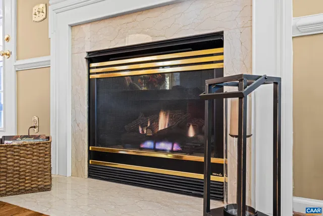 a close view of fireplace