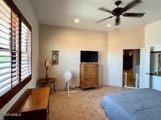 an aerial view of a house with roof deck