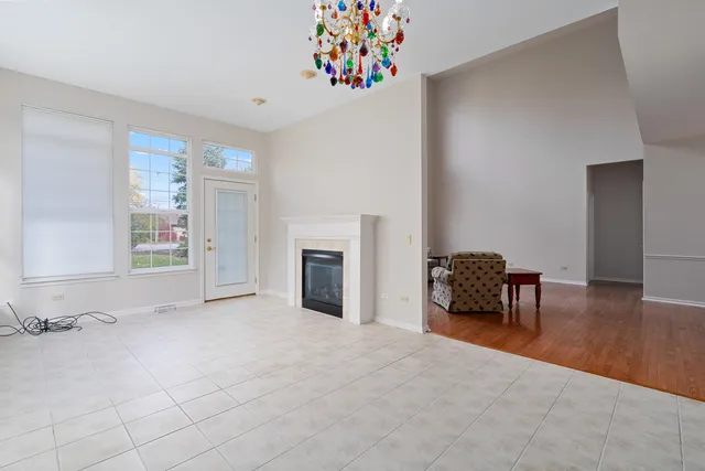 a view of livingroom with furniture and fireplace
