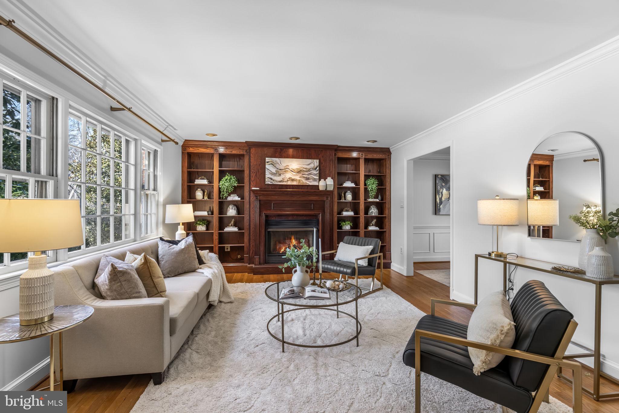 7105 Devonshire Road Alexandria, VA 22307 - Photo 2 of 54 Elegant living room w gas fireplace