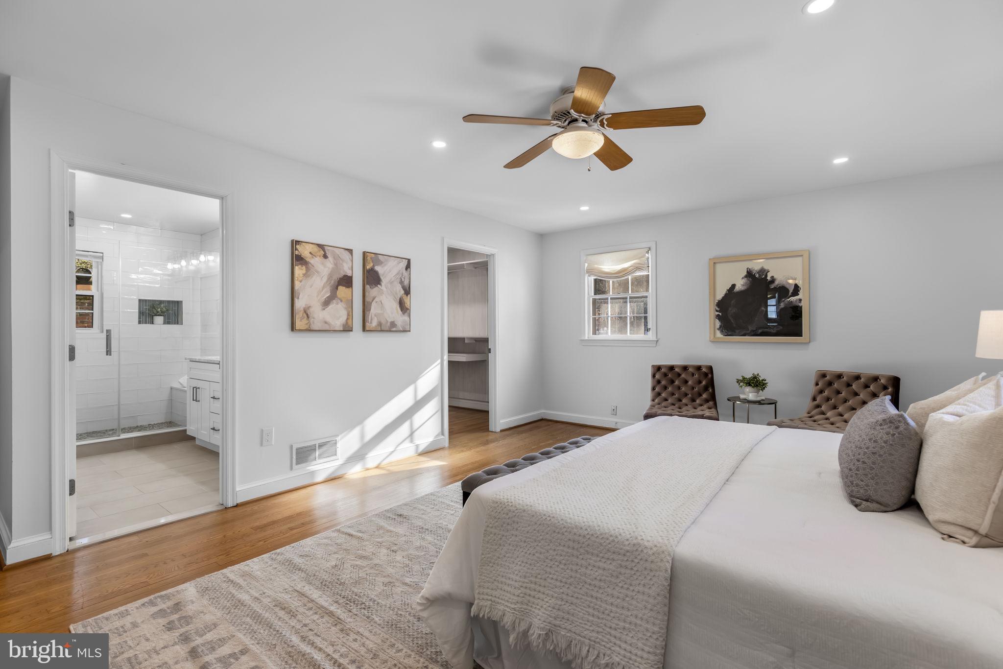 7105 Devonshire Road Alexandria, VA 22307 - Photo 29 of 54 Ensuite Primary Bedroom with custom walk-in closet
