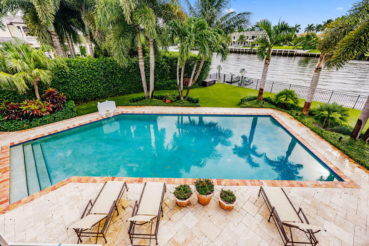 2935 Spanish River Road Boca Raton, FL 33432 - Photo 16 of 33 POOL VIEW FROM DECK
