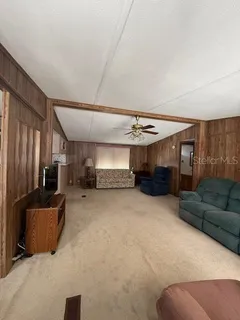 a living room with furniture and a couch