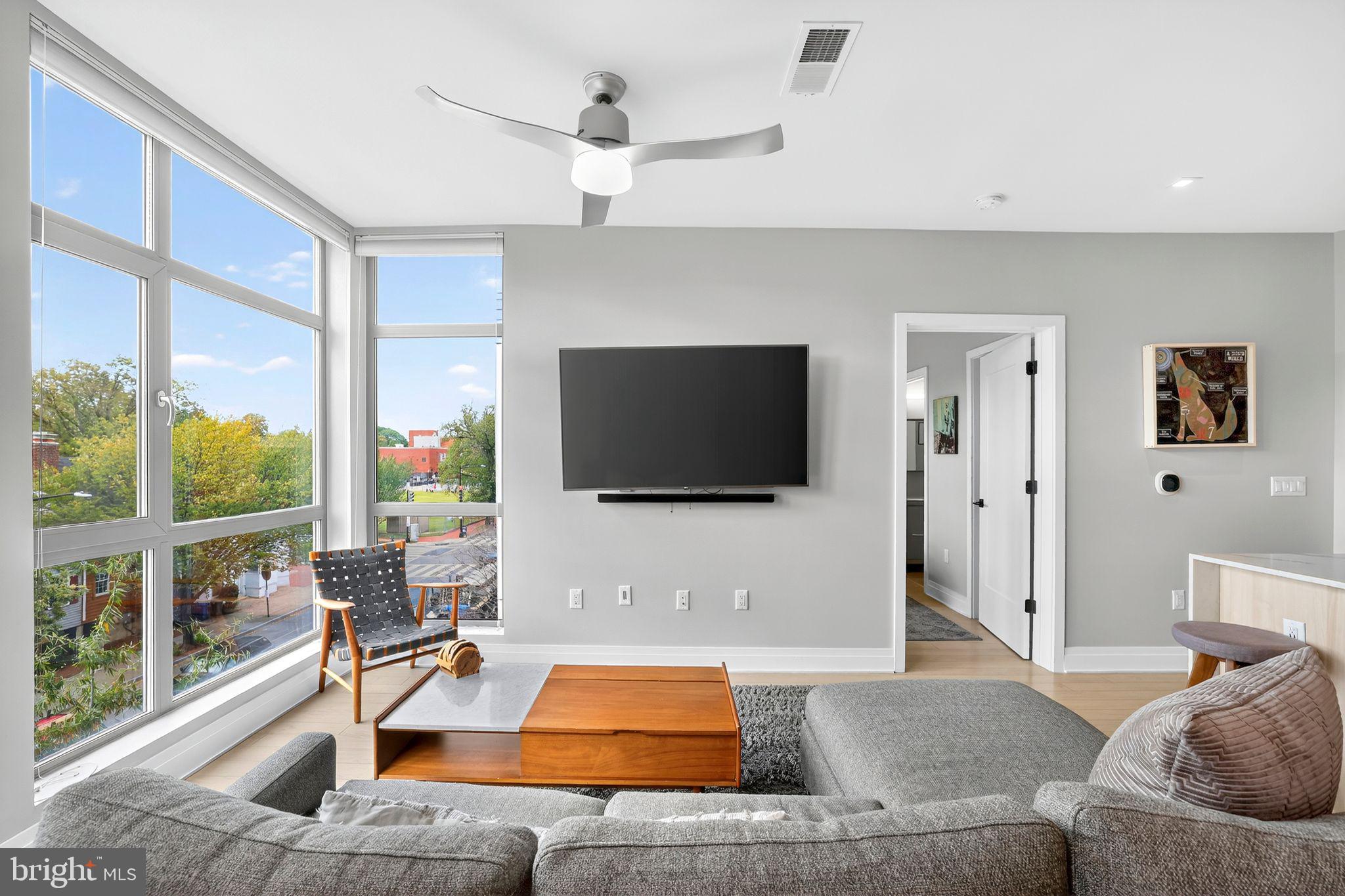 900 11th Street Southeast, Unit 308 Washington, DC 20003 - Photo 4 of 36 a living room with furniture and a flat screen tv