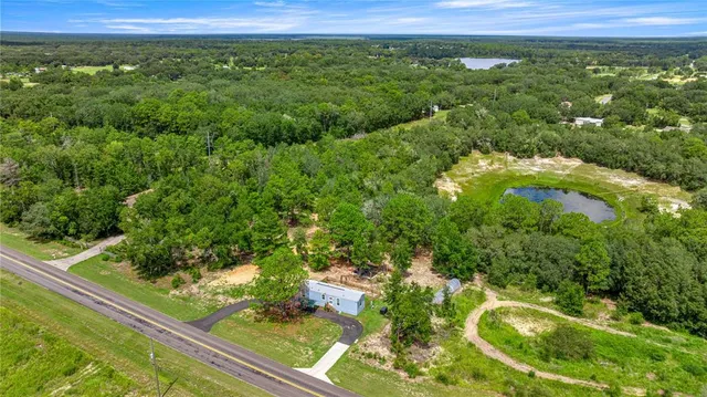a view of a lush green field