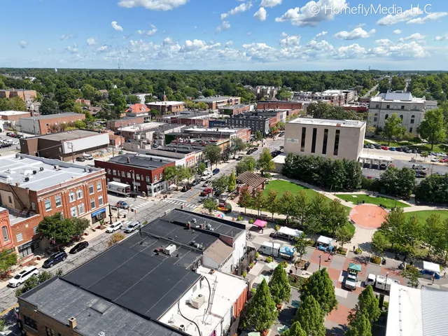an aerial view of a house