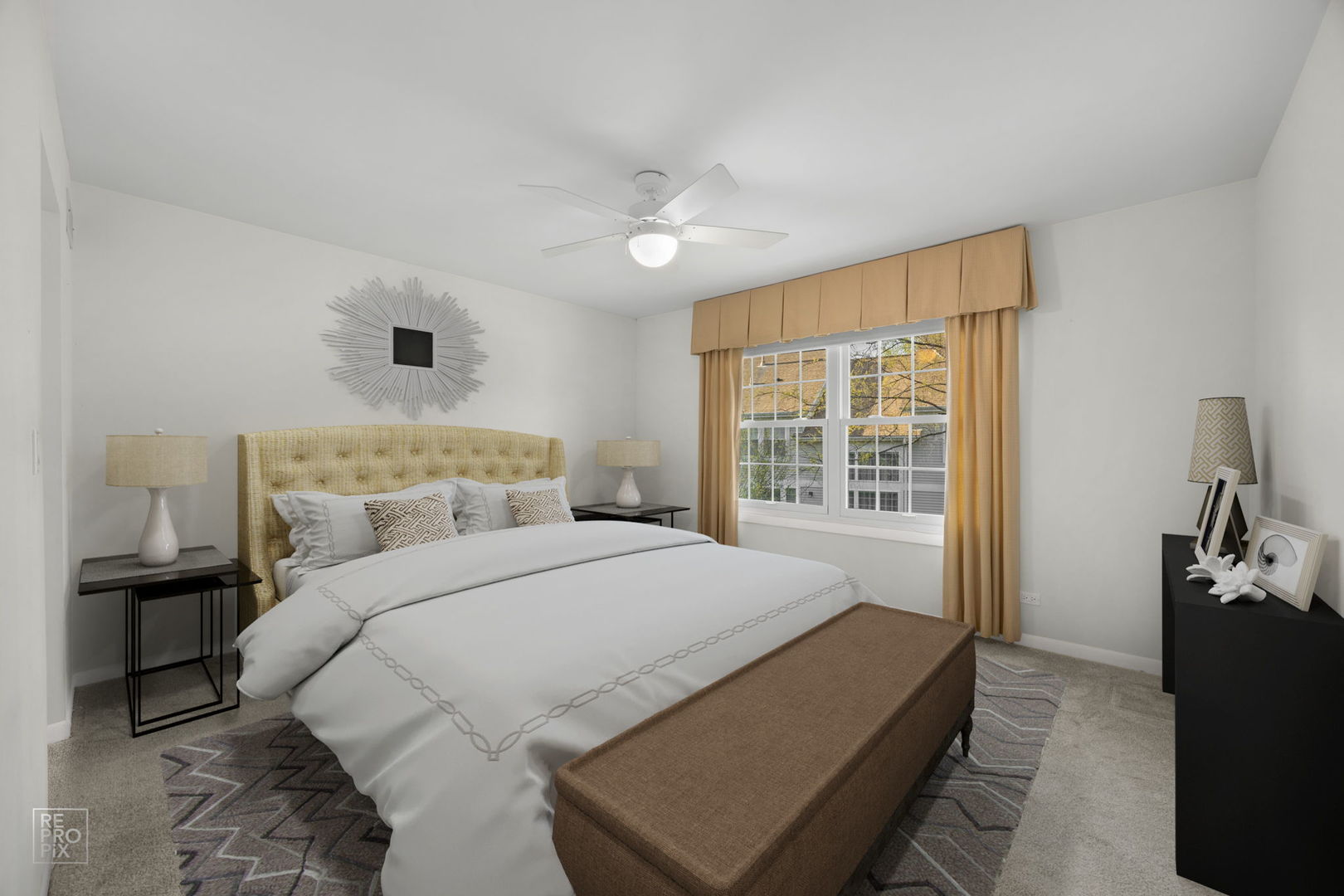 715 Brookvale Drive, Unit C Wheeling, IL 60090 - Photo 6 of 10 a bedroom with a large bed and a night stand