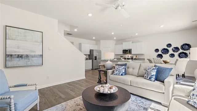 a view of a small space with a window