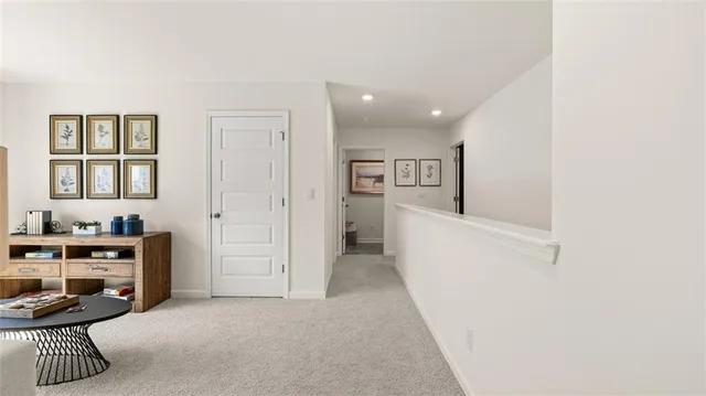 a view of a livingroom with furniture