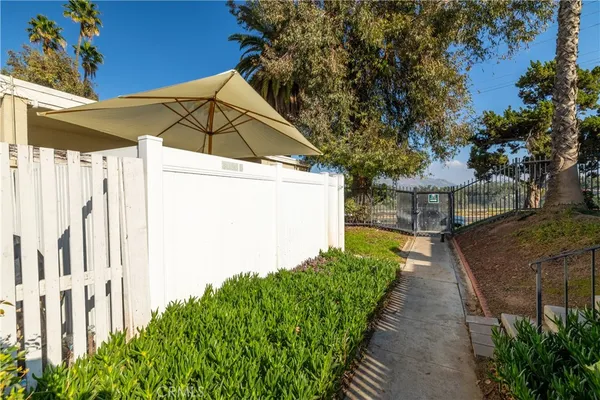 a view of a pathway of a building