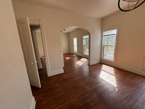 an entryway with a door