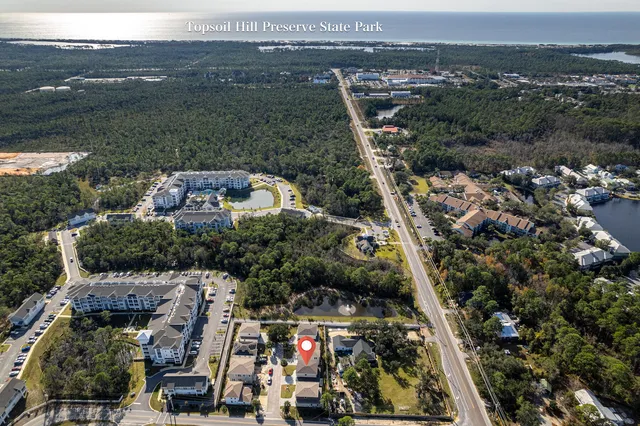 an aerial view of multiple house