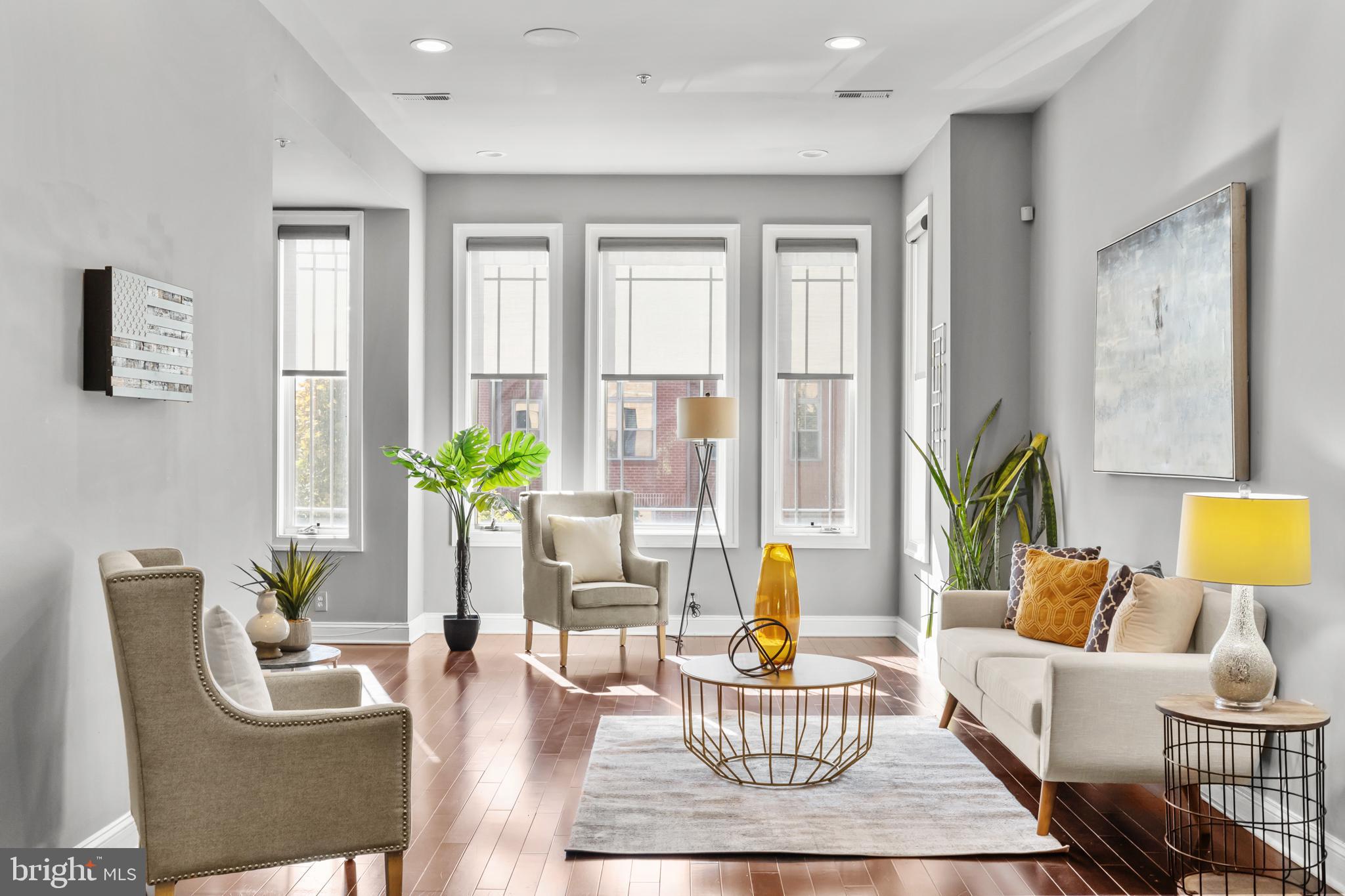 151 V Street Northwest, Unit 4 Washington, DC 20001 - Photo 2 of 49 a living room with furniture and a potted plant