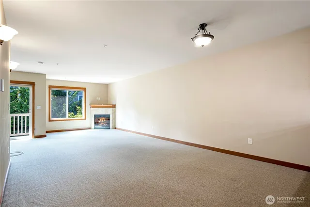 an empty room with windows