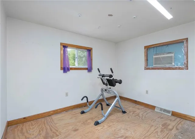 a view of a room with a wardrobe space