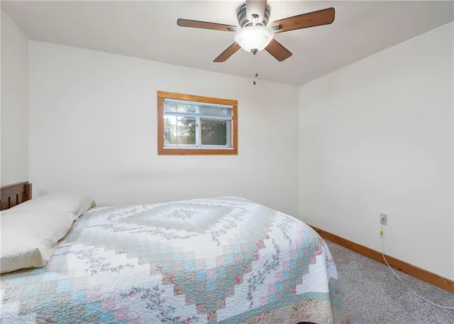 a view of a room with a window