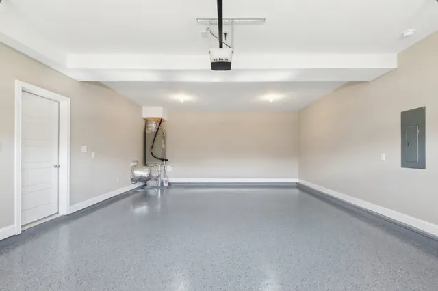 a view of an empty room with windows