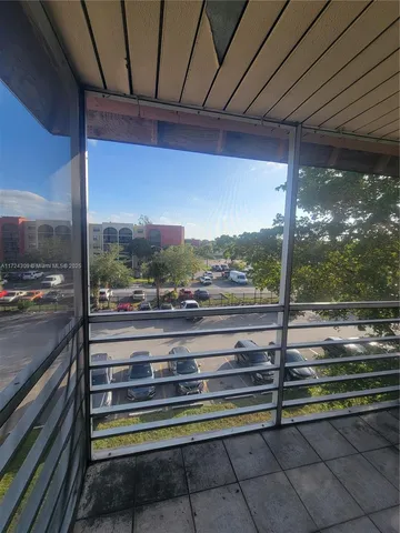 a view of a building from a window