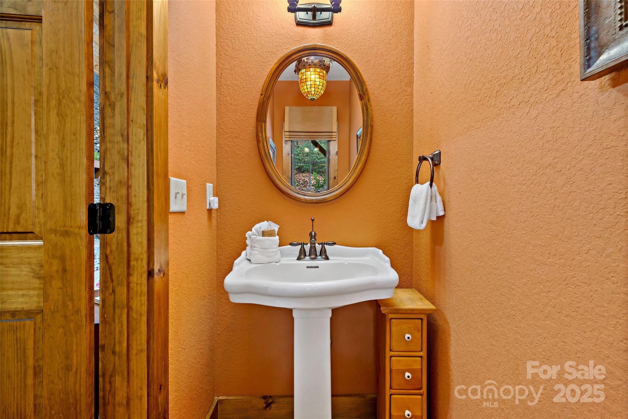 1237 South Cove Road Mill Spring, NC 28756 - Photo 12 of 44 a bathroom with a sink and a mirror