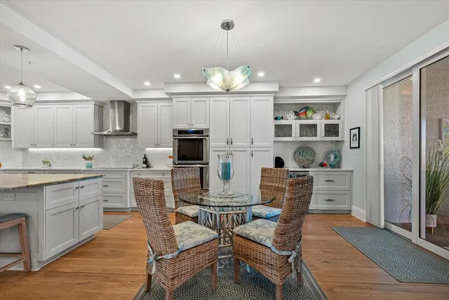 a view of a wooden bridge