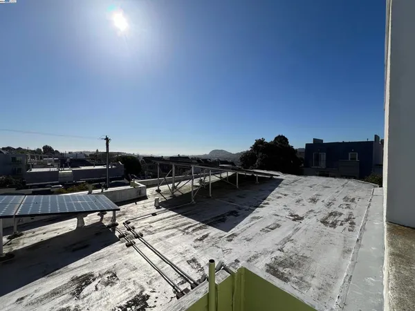 a view of a terrace with wooden floor